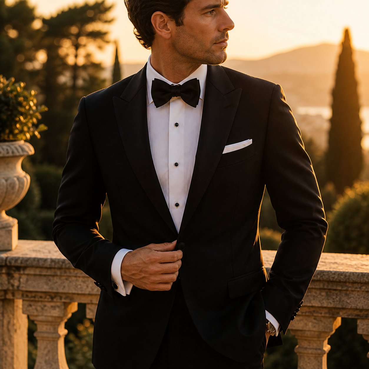 Custom black tuxedo for weddings and formal events in Charlotte NC